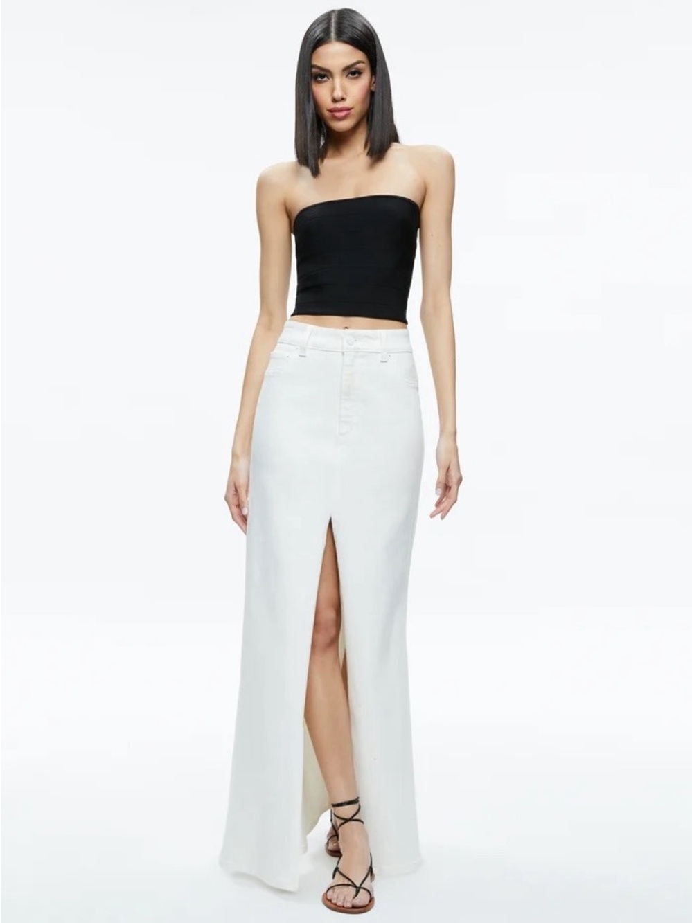 NWOT Alice + Olivia Rye High-Rise Maxi Skirt | 25 | Off White